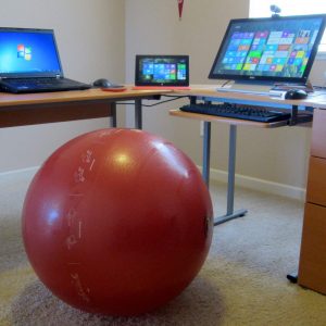 exercise at desk gym ball