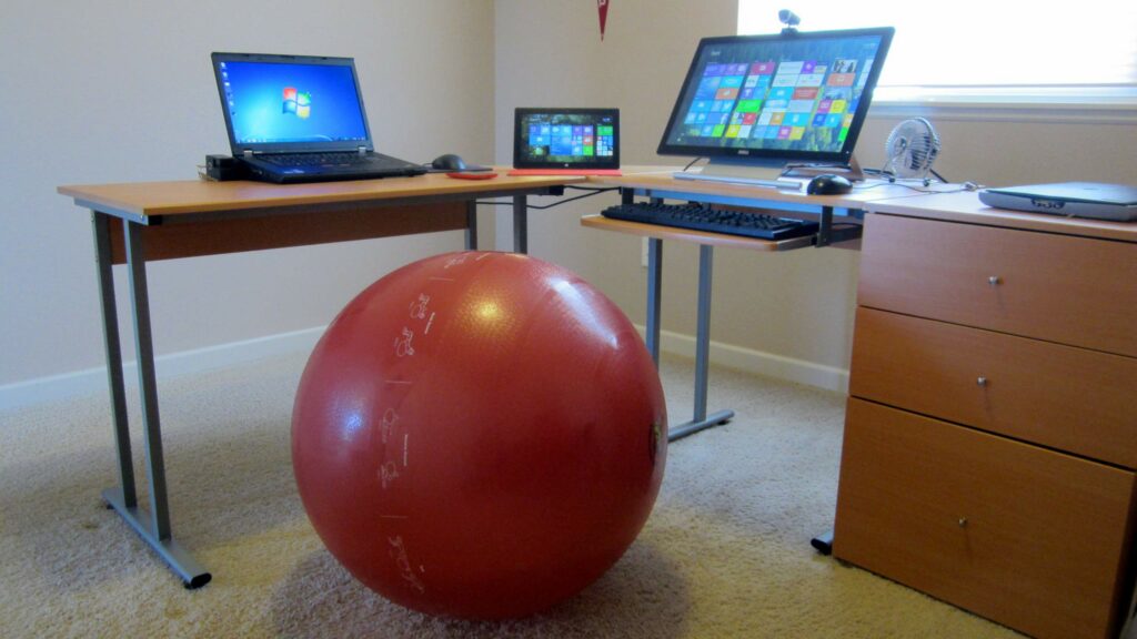 exercise at desk gym ball